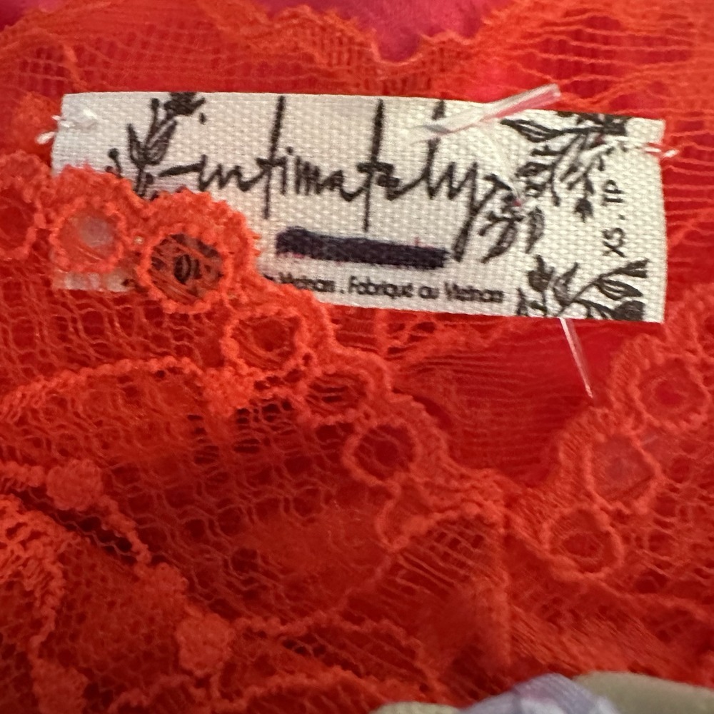Free People Woman's Lacey Essential Cami Tank Red Rose Size XS New NWOT Y2K Boho - Picture 9 of 11